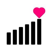 signaal icoon solide zwart roze stijl Valentijn illustratie vector element en symbool perfect.