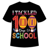 ik aangepakt 100 dagen van school- t-shirt gelukkig terug naar school- dag overhemd afdrukken sjabloon, typografie ontwerp voor kleuterschool pre k peuter, laatste en eerste dag van school, 100 dagen van school- overhemd vector