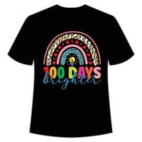 100 dagen helderder t-shirt gelukkig terug naar school- dag overhemd afdrukken sjabloon, typografie ontwerp voor kleuterschool pre k peuter, laatste en eerste dag van school, 100 dagen van school- overhemd vector