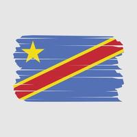 republiek congo vlag borstel vector