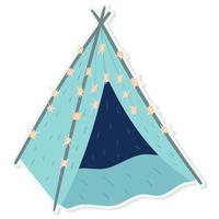 kinderen Speel tent wigwam in Scandinavisch stijl, vector geïsoleerd tekenfilm sticker.