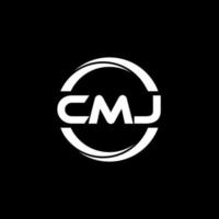 cmj brief logo ontwerp in illustratie. vector logo, schoonschrift ontwerpen voor logo, poster, uitnodiging, enz.