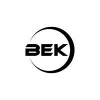 bek brief logo ontwerp in illustratie. vector logo, schoonschrift ontwerpen voor logo, poster, uitnodiging, enz.