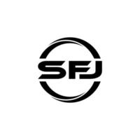 sfj brief logo ontwerp in illustratie. vector logo, schoonschrift ontwerpen voor logo, poster, uitnodiging, enz.