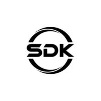 sdk brief logo ontwerp in illustratie. vector logo, schoonschrift ontwerpen voor logo, poster, uitnodiging, enz.