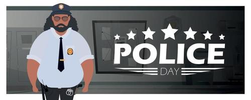 poster Politie dag verdediger dag. vector