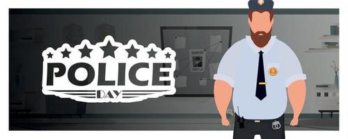 poster Politie dag verdediger dag. vector illustratie.