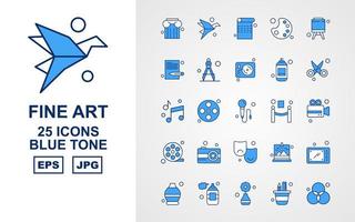 25 premium icon pack voor schone kunsten vector