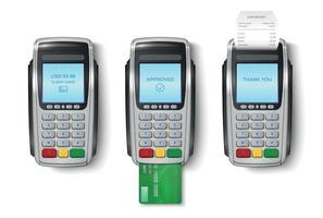 realistisch verwerven bank pos reeks vector