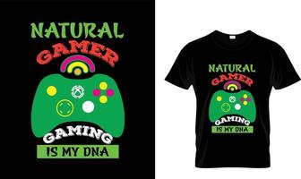 natuurlijk gamer gaming ...t-shirt ontwerp vector