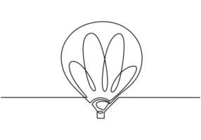 continu lijntekening pictogram hete luchtballon. prettige vakantie met luchtballon. vector