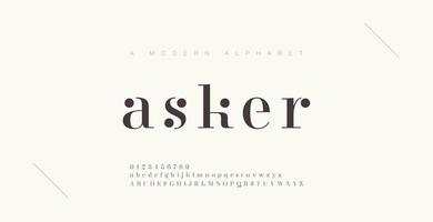 elegante alfabet letters lettertype en nummer ingesteld vector