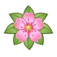 gemakkelijk roze bloem groot grootte van emoji voorjaar bloem vector