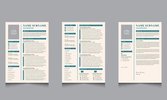 minimalistische leerplan vitae CV sjabloon ontwerp professioneel hervat ontwerp vector