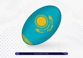 rugby bal met de vlag van Kazachstan Aan het. uitrusting voor rugby team van Kazachstan. vector