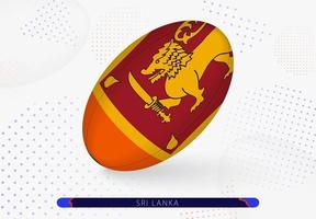 rugby bal met de vlag van sri lanka Aan het. uitrusting voor rugby team van sri lanka. vector