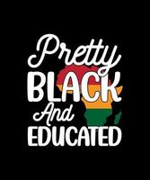 mooi zwart en geleerd zwart geschiedenis t-shirt vector