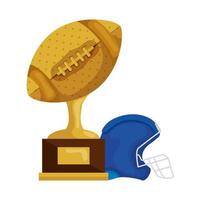 trofee en american football helm geïsoleerde pictogram vector