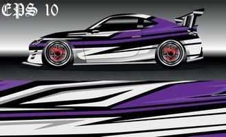 auto inpakken ontwerp. kleurstelling ontwerp voor racing auto. sedan, hatchback. vector formaat.