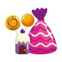 cupcake huis heerlijk met lollies vector