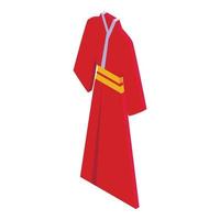 geisha rood kimono icoon isometrische vector. meisje kunst vector