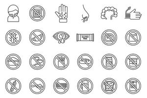 glutenintolerantie pictogrammen instellen overzicht vector. gratis gluten vector