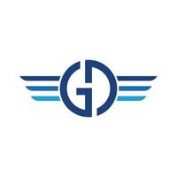 gd, dg Vleugels brief logo icoon illustratie vector