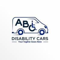 bestelwagens auto en rolstoel beeld grafisch icoon logo vrij ontwerp abstract concept vector voorraad. kan worden gebruikt net zo een symbool verwant naar onbekwaamheid of vervoer.