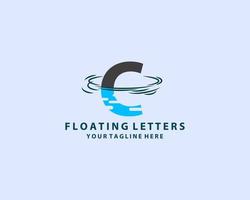 c brief logo ontwerp met water effect en diep blauw helling vector illustratie. sjabloon c merk naam bedrijven.