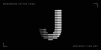 brief j abstract lijn kunst logo vector