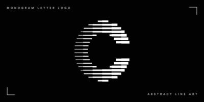 brief c abstract lijn kunst logo vector