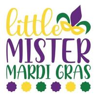 weinig meneer mardi gras - mardi gras carnaval, filigraan kalligrafische doopvont met traditioneel symbool van mardi gras - fleur de lis, elegant luxe logo met groet leuze vector