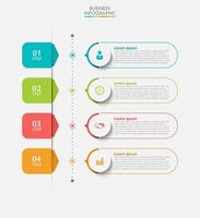 tijdlijn infographics ontwerp met 4 optie vector