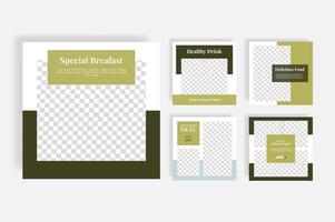 voedsel sociale media post sjabloon banner vector