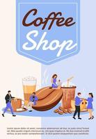 coffeeshop poster platte vector sjabloon