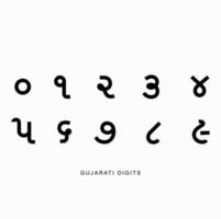 Gujarati cijfers 0 naar 9. Gujarati getallen vector. vector