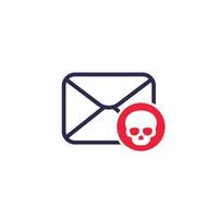 e-mail met een virus-, malware- of phishing-pictogram vector