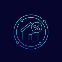 hypotheek, lening lineaire pictogram vector