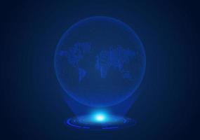 blauw modern holografische wereldbol vector