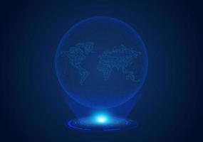 blauw modern holografische wereldbol vector