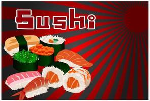 reeks sushi heerlijk Japan vector