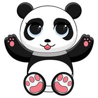 schattig baby panda beer Aan een wit achtergrond. vector illustratie.