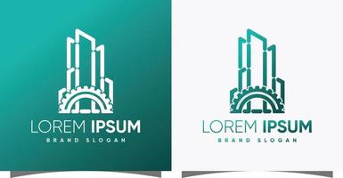 gebouw en bouw logo met uitrusting creatief modern syle premie vector