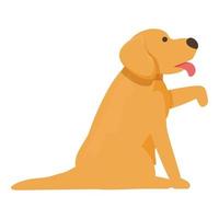 hond geven poot icoon tekenfilm vector. gouden puppy vector