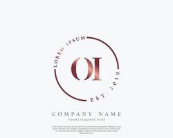 eerste brief oi vrouwelijk logo schoonheid monogram en elegant logo ontwerp, handschrift logo van eerste handtekening, bruiloft, mode, bloemen en botanisch met creatief sjabloon vector