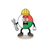 karakter illustratie van Madagascar vlag met 404 fout vector