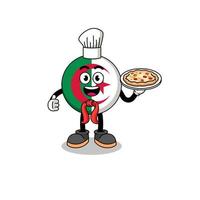 illustratie van Algerije vlag net zo een Italiaans chef vector