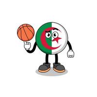 Algerije vlag illustratie net zo een basketbal speler vector