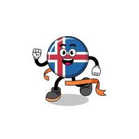 mascotte tekenfilm van IJsland vlag rennen Aan af hebben lijn vector