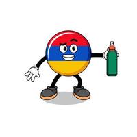 Armenië vlag illustratie tekenfilm Holding mug afstotend vector